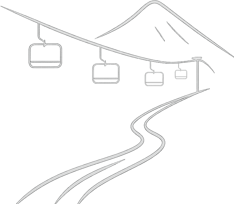 line drawing of a Vermont lift line